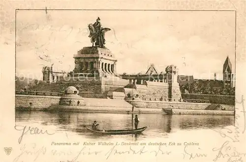 AK / Ansichtskarte Coblenz Koblenz Kaiser Wilhelm Denkmal am Deutschen Eck Kat. Koblenz Rhein