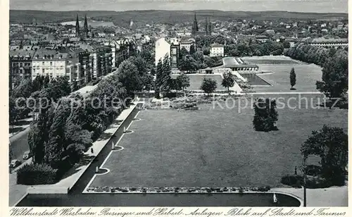 AK / Ansichtskarte Wiesbaden Reisinger und Hubel Anlagen Stadtblick Taunus Kat. Wiesbaden