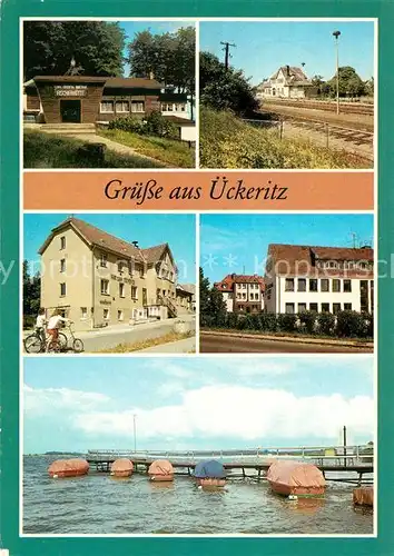 AK / Ansichtskarte ueckeritz Usedom Fischerhuette Bahnhof Rat der Gemeinde Ernst Thaelmann Oberschule Kat. ueckeritz Usedom