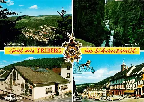 AK / Ansichtskarte Triberg Schwarzwald Wasserfall Heimatmuseum Marktplatz Panorama Kat. Triberg im Schwarzwald