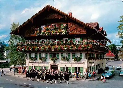 AK / Ansichtskarte Oberammergau Hotel Wolf Musikkapelle Kat. Oberammergau