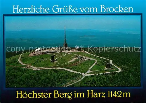 AK / Ansichtskarte Brocken Harz Fliegeraufnahme