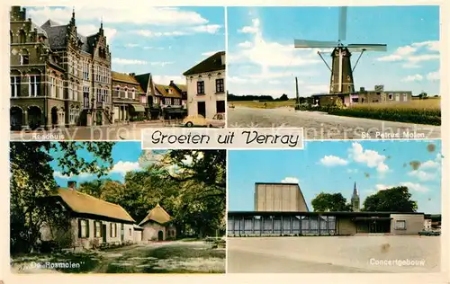 AK / Ansichtskarte Venray Raadhuis Molen Concertgebouw De Rosmolen Kat. Venray