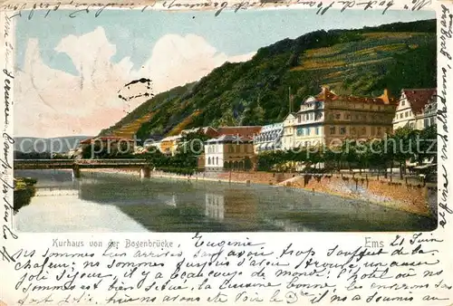 AK / Ansichtskarte Bad Ems Kurhaus von der Bogenbruecke Kat. Bad Ems