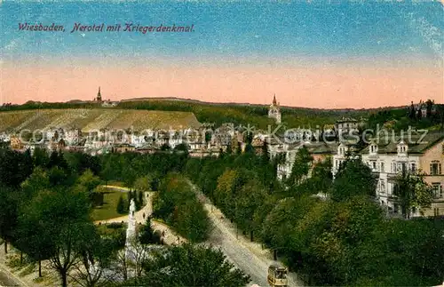 AK / Ansichtskarte Wiesbaden Nerotal mit Kriegerdenkmal Kat. Wiesbaden