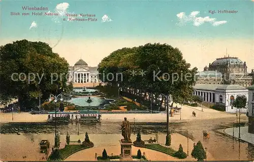 AK / Ansichtskarte Wiesbaden Neues Kurhaus und Kurhaus Platz Kat. Wiesbaden