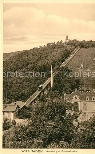 AK / Ansichtskarte Wiesbaden Neroberg und Drahtseilbahn Kat. Wiesbaden