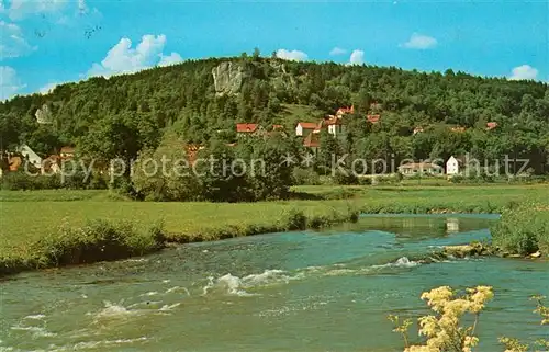 AK / Ansichtskarte Streitberg Oberfranken Partie an der Wiesent mit Streitburg Kat. Wiesenttal