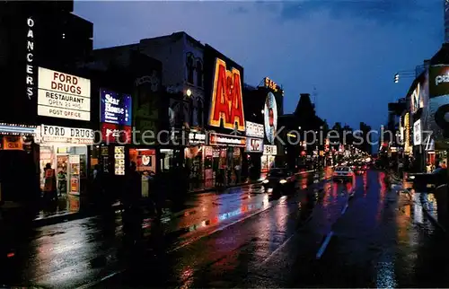 AK / Ansichtskarte Toronto Canada Night view of Yonge Street downtown section Kat. Ontario