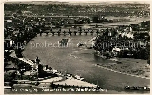 AK / Ansichtskarte Koblenz Rhein Deutsches Eck und Moselmuendung Kat. Koblenz