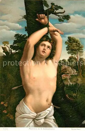 AK / Ansichtskarte Kuenstlerkarte Guido Reni Martirio di S. Sebastiano Litho Kat. Kuenstlerkarte