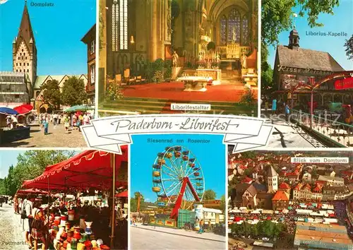 AK / Ansichtskarte Paderborn Liborifest Altar Riesenrad Rostentor Domplatz Liboriuskapelle  Kat. Paderborn