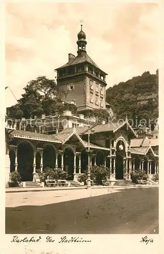 AK / Ansichtskarte Karlsbad Eger Stadtturm