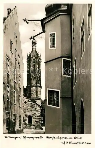 AK / Ansichtskarte Villingen Schwenningen Rathausgasse mit Muensterturm Kat. Villingen Schwenningen