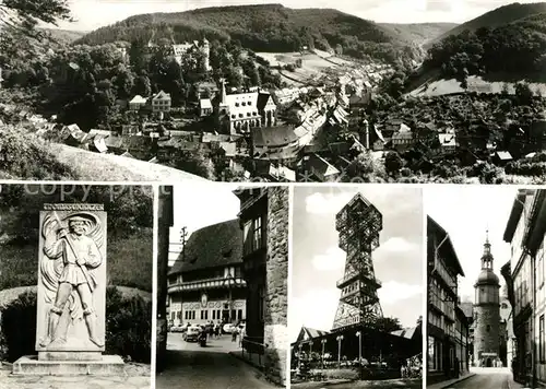 AK / Ansichtskarte Stolberg Harz Muentzer Denkmal Rathaus Josephskreuz Marktturm Kat. Stolberg Harz