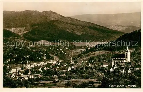 AK / Ansichtskarte Gernsbach Panorama mit Kirche Kat. Gernsbach