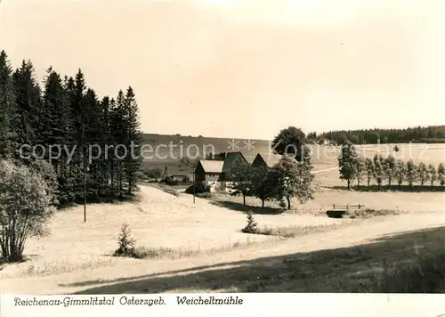 AK / Ansichtskarte Reichenau Hartmannsdorf Reichenau Landschaftspanorama Gimmlitztal Weicheltmuehle Handabzug Kat. Hartmannsdorf Reichenau