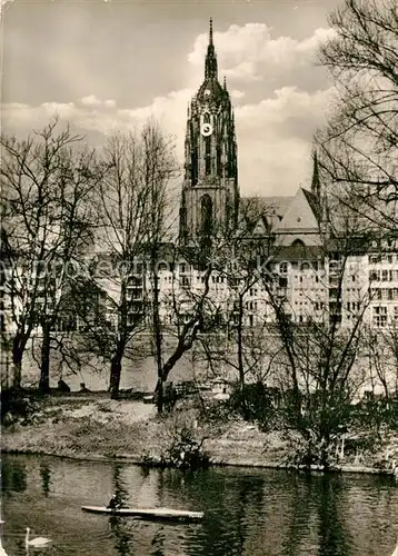 AK / Ansichtskarte Frankfurt Main Maininsel Kanu Dom Kat. Frankfurt am Main