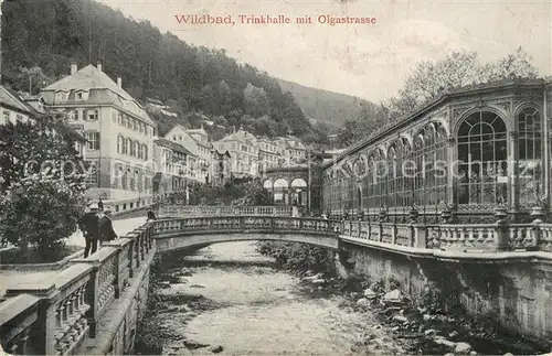 AK / Ansichtskarte Wildbad Schwarzwald Trinkhalle mit Olgastrasse Kat. Bad Wildbad