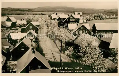 AK / Ansichtskarte Hohegeiss Harz Winterpanorama Kat. Braunlage