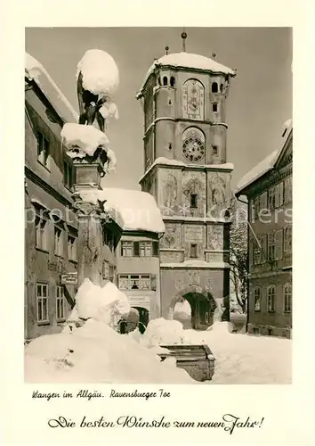 AK / Ansichtskarte Wangen Allgaeu Ravensburger Tor Winterpanorama Kat. Wangen im Allgaeu