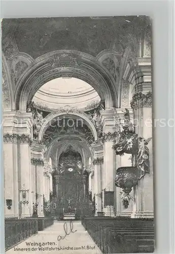 AK / Ansichtskarte Weingarten Wuerttemberg Wallfahrtskirche Altarraum