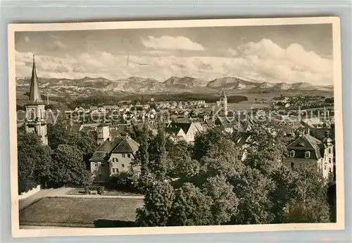 AK / Ansichtskarte Wangen Allgaeu Panorama Kirche Kat. Wangen im Allgaeu