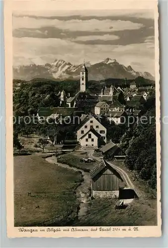 AK / Ansichtskarte Wangen Allgaeu Panorama mit Saentis Kat. Wangen im Allgaeu