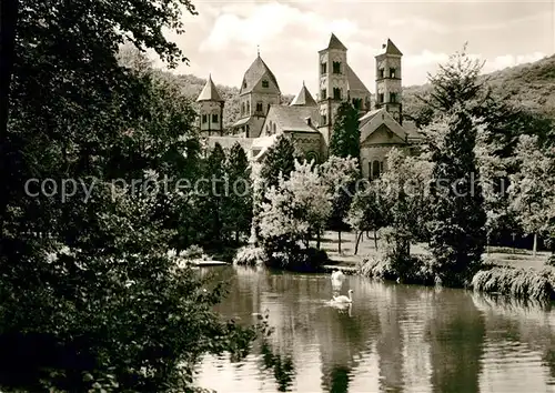 AK / Ansichtskarte Maria Laach Glees Abteikirche Blick vom Schwanenweiher