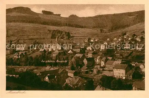 AK / Ansichtskarte Manebach Stadtpanorama mit Hotel Pension Zur schoenen Aussicht Kat. Ilmenau