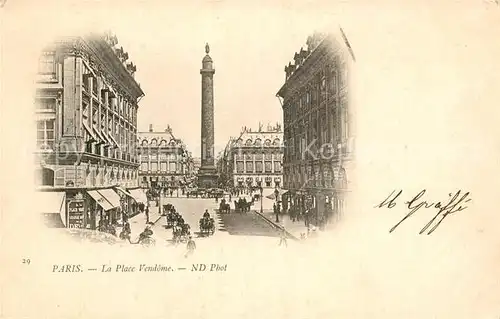 AK / Ansichtskarte Paris La Place Vendome Kat. Paris