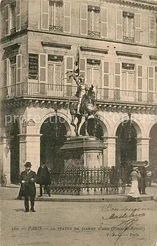 AK / Ansichtskarte Paris La Statue de Jeanne d Arc Kat. Paris