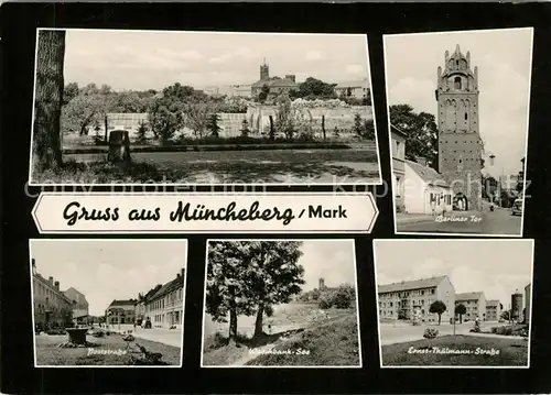 AK / Ansichtskarte Muencheberg Berliner Tor Ernst Thaelmann Strasse Poststrasse Kat. Muencheberg