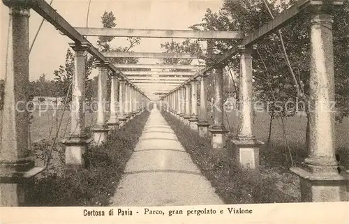 AK / Ansichtskarte Certosa di Pavia Parco gran pergolato e Vialone Park Klosteranlage Kat. Italien