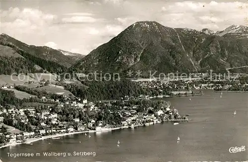 AK / Ansichtskarte Tegernsee mit Wallberg und Setzberg Fliegeraufnahme Kat. Tegernsee