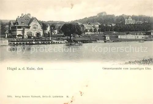 AK / Ansichtskarte Huegel Essen Gesamtansicht vom jenseiten Ufer der Ruhr Kat. Essen