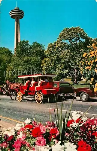 AK / Ansichtskarte Pferdekutschen Caleche Pferdegespann Niagara Falls Ontario Skylon Tower  Kat. Tiere