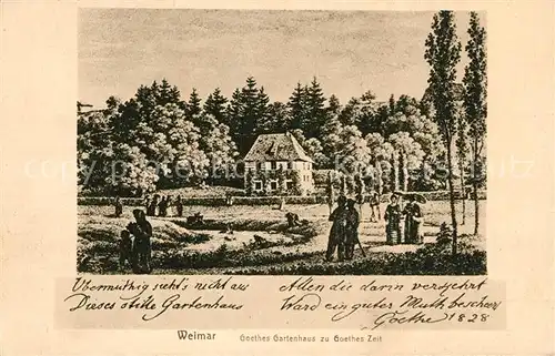 AK / Ansichtskarte Goethe Johann Wolfgang von Weimar Goethes Gartenhaus  Kat. Dichter