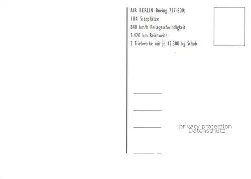 AK / Ansichtskarte Flugzeuge Zivil Air Berlin Boeing 737 800  Kat. Airplanes Avions