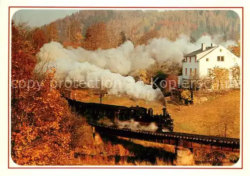 AK / Ansichtskarte Lokomotive Schmalspurbahn Wolkenstein Joehstadt Pressnitztal Kat. Eisenbahn