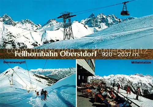 AK / Ansichtskarte Seilbahn Fellhorn Oberstdorf Bierenwanglift Mittelstation Kat. Bahnen