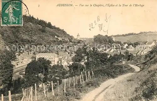 AK / Ansichtskarte Aubusson Creuse Vue sur le Chapitre Eglise et la Tour de l Horloge Kat. Aubusson