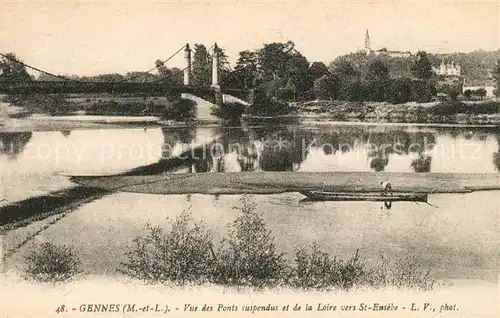 AK / Ansichtskarte Gennes Maine et Loire Vue des Ports suspendus et de la Loire vers St Eusebe Kat. Gennes