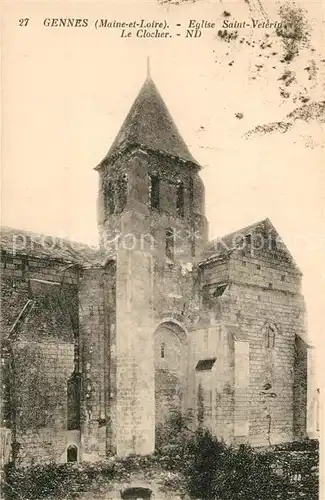 AK / Ansichtskarte Gennes Maine et Loire Eglise Saint Veterin Le Clocher Kat. Gennes