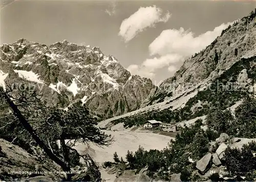 AK / Ansichtskarte Wimbachgriess Huette Alm mit Hochkalter Berchtesgadener Alpen Kat. Ramsau Berchtesgaden