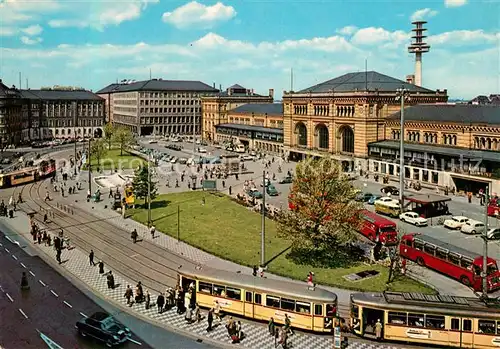 AK / Ansichtskarte Strassenbahn Hannover Ernst August Platz Hauptbahnhof  Kat. Strassenbahn