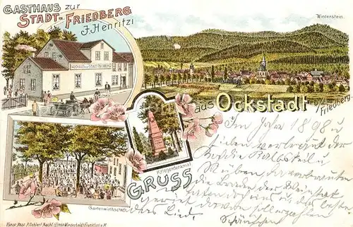 AK / Ansichtskarte Ockstadt Gasthaus Stadt Friedberg Kriegerdenkmal Kat. Friedberg (Hessen)