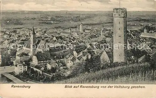 AK / Ansichtskarte Ravensburg Wuerttemberg Panorama von der Veitsburg Kat. Ravensburg