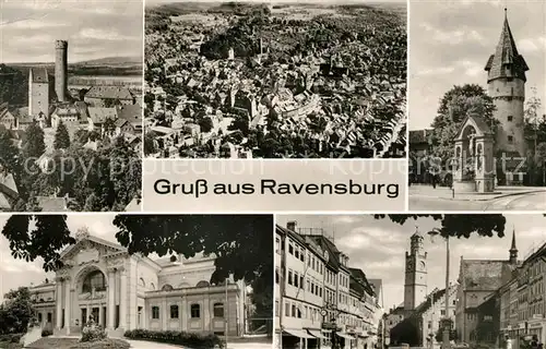 AK / Ansichtskarte Ravensburg Wuerttemberg Fliegeraufnahme Konzerthaus Frauenturm Kat. Ravensburg