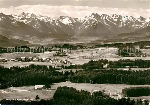 AK / Ansichtskarte Buchenberg Allgaeu Blick vom Jugendherbergsheim auf dem Blender zu Hauptkamm Allgaeuer Alpen Kat. Buchenberg